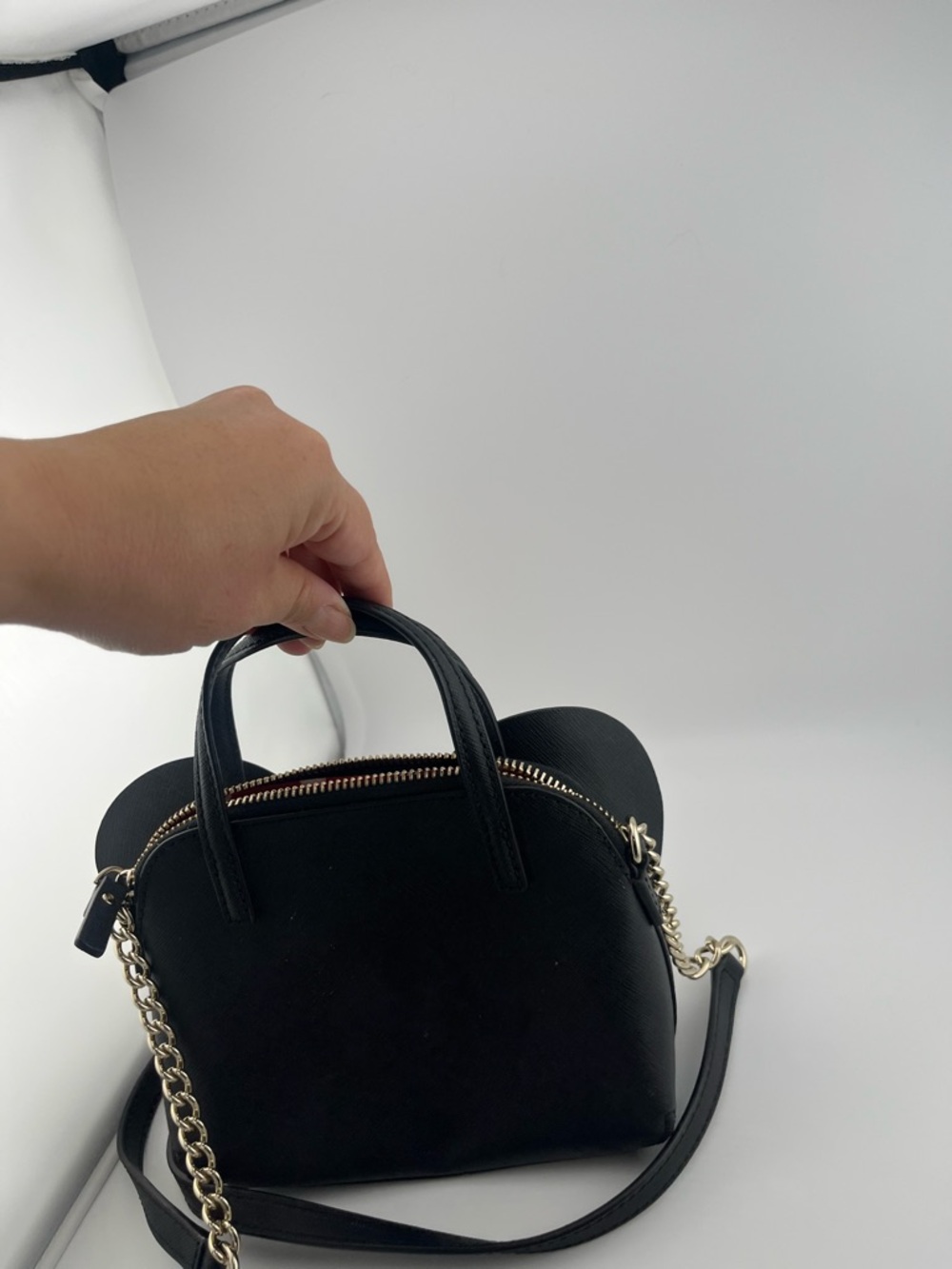 kate spade Black Crossbody Bag with Red Polka Dot Bow - Picture 3 of 3